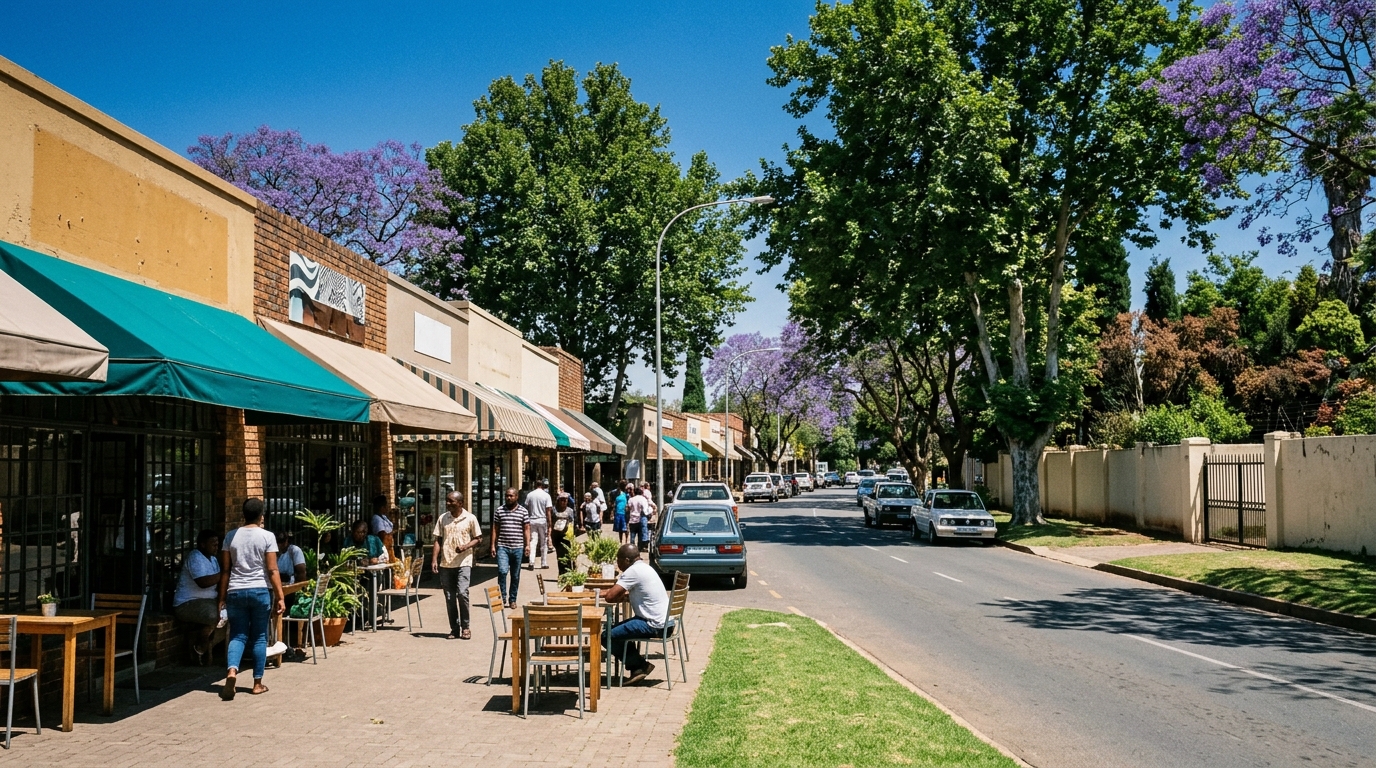 A quiet morning on 7th Avenue in Parktown North, outside the practice