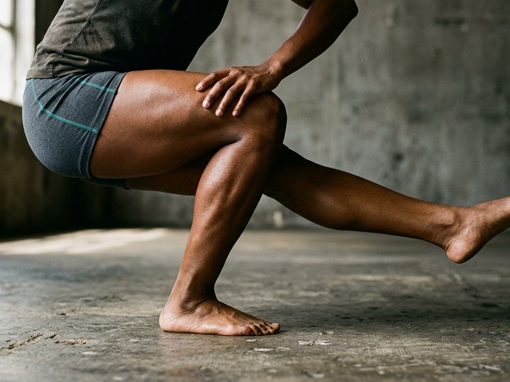 A single-leg squat held at the bottom, weight controlled through the foot